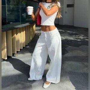 Princess Polly Naylor White Wide-Leg Pants